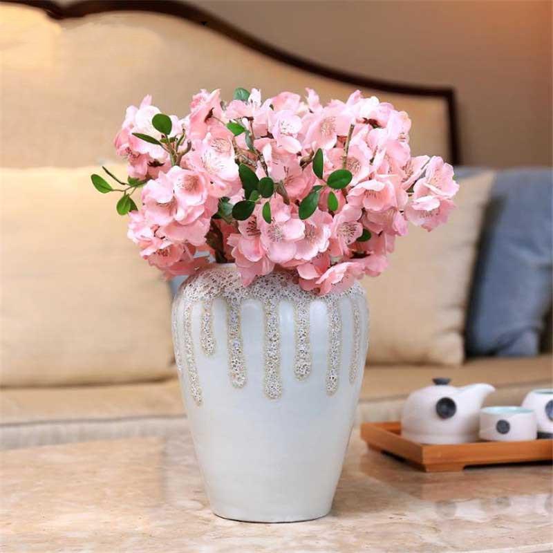 

Fake Flowers Simulation Peony artificial flower Cherry Wedding Mini Artificial Silk Flower bouquet Bride Home Decoration, Pink