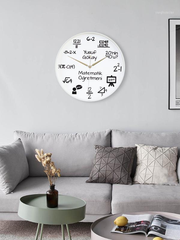 

Large Modern Wall Clock Math Bedroom Living Room Mute Clock Art European Wall Relol Para Casa Home Decoration DD45WC1