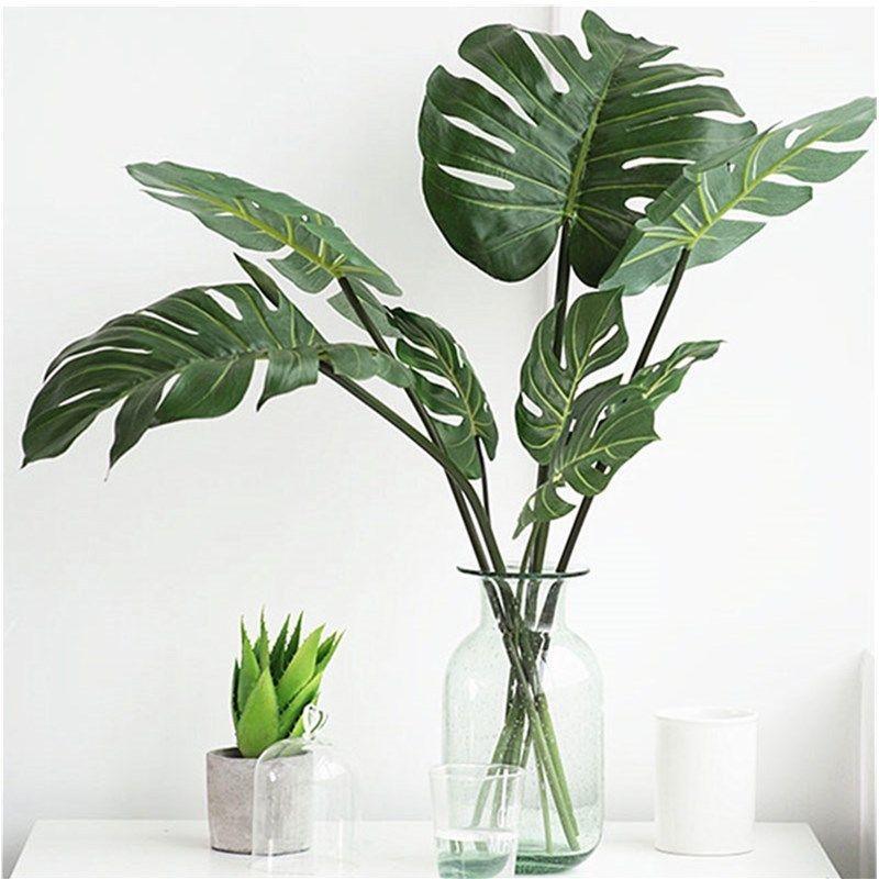 

10pcs L/M/S High Simulation Artificial Monstera Tropical Plant Leaf Home Party Office Store Decorations1, As pic