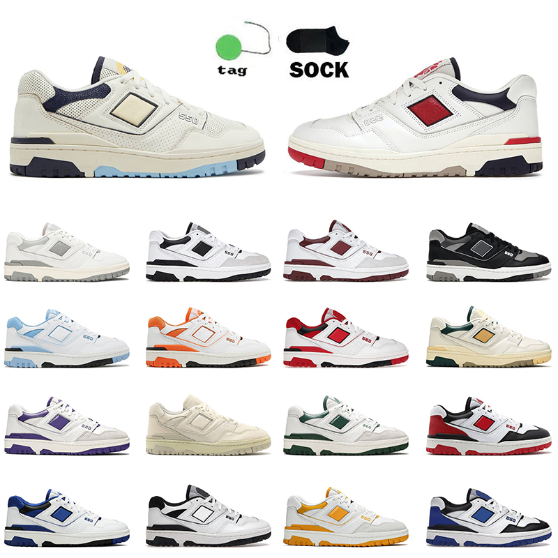 

2022 With Socks B550 BB5550 Platform Casual Shoes Mens Women 550 Sneakers Rich Paul Navy Red White Grey Aime Leon Dore Green Yellow OG Trainers Trainers Boots, C8 red navy 36-45