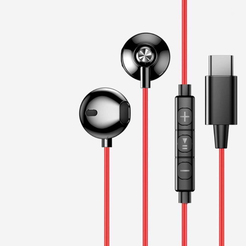 

Anti Winding Sports Game Music With Microphone Accessory In Ear Wire Control HD Noise Reduction Moving Coil Headset Type C1