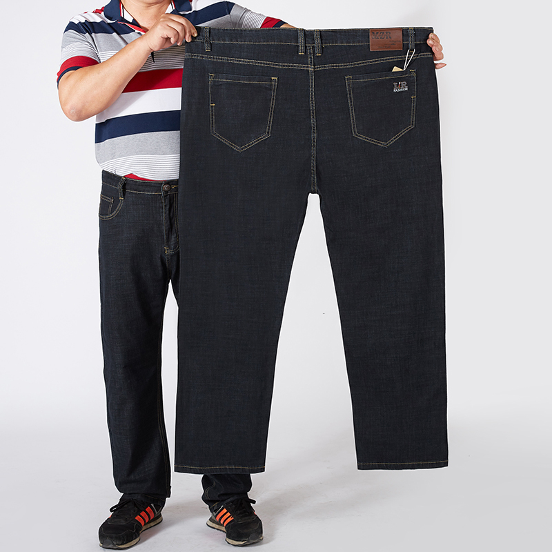 

2021 New Black Brim Pants Size 30-56 Formal Breech Breeches Thin Men's Trousers Stretched Blue Spring Embroidery EFU4