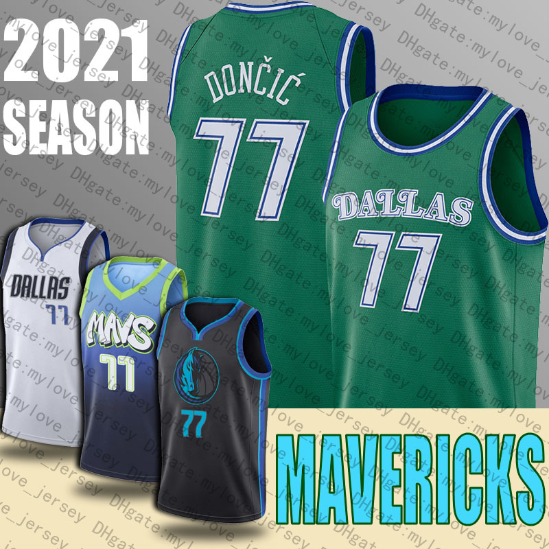 

Luka 77 Green Doncic Jersey Dallas Mavericks Jerseys Throwback Dirk 41 Nowitzki Jerseys