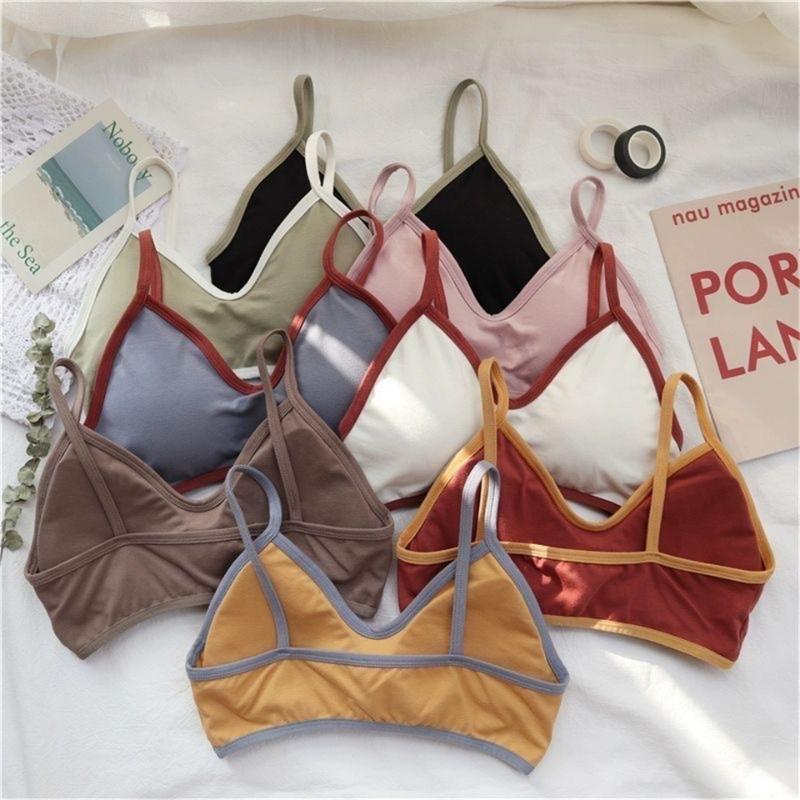 

Sports Bra Top Women  A-D Cup Underwear Padded Yoga Bra For Women Solid Cotton Brand For Fitness, Black pad