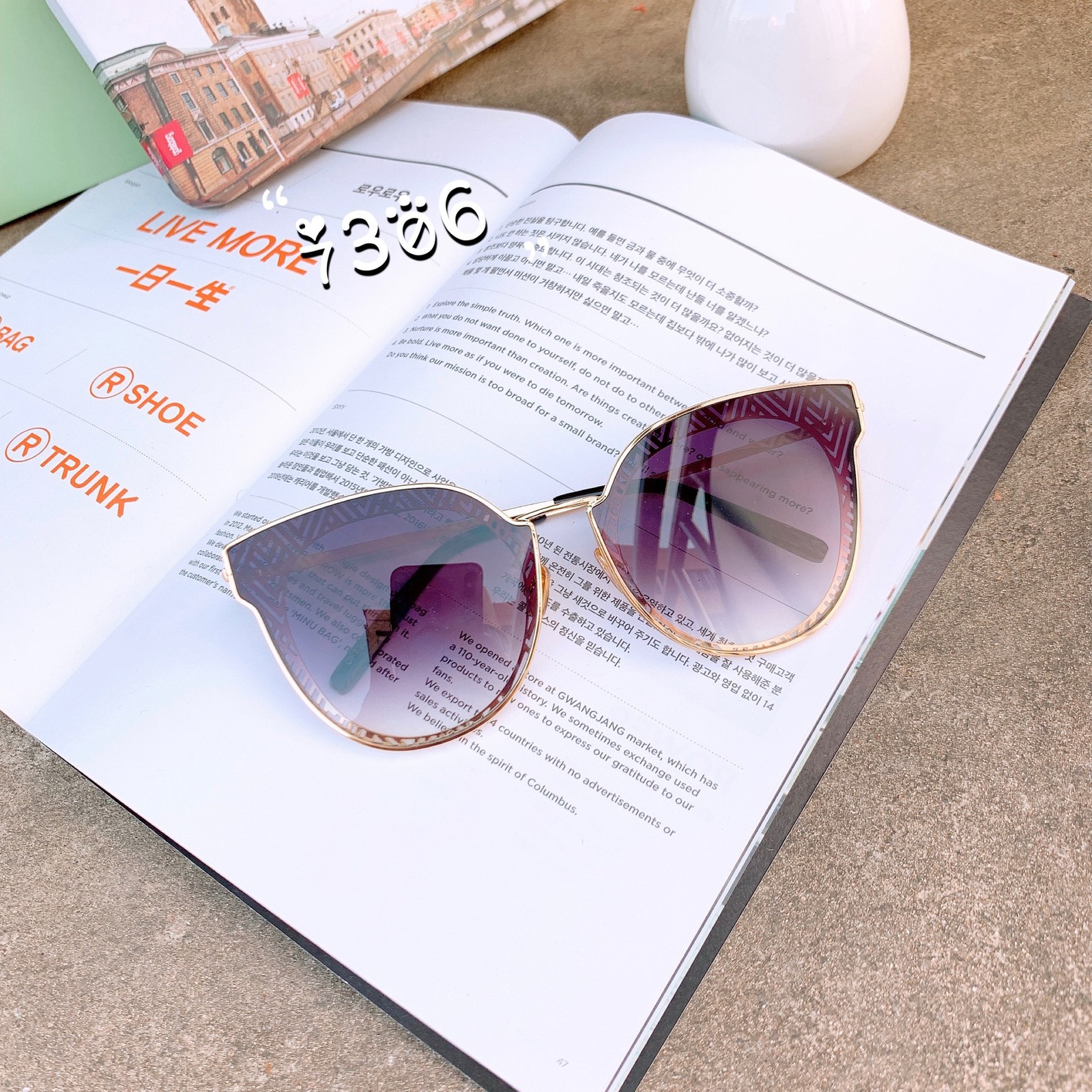

Ladies Fashion Magazine Photographing Sunglasses Oversized Cat Eyes Carved Hollow Out Women's Sun Glasses Sunshade Lenses