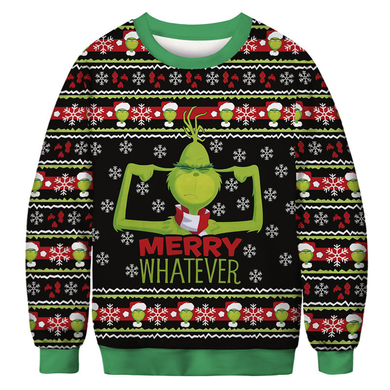 Ugly christmas sweaters for fun holiday parties Men Women Grinch Stole Christmas Ugly Christmas Sweater 3D Funny Xmas Sweaters Jumpers Tops