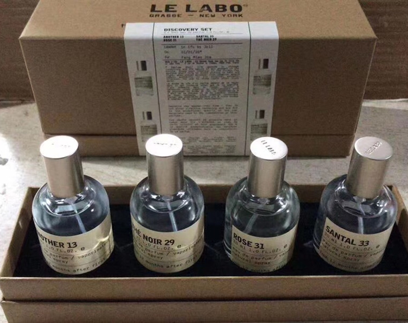 Le plus récent parfum naturel pour femmes hommes cadeau Le Labo Another 13 Santal 33 BERAMOTE 22 THE NOIR 29 ROSE31 4pcs * 30ml parfum set livrai