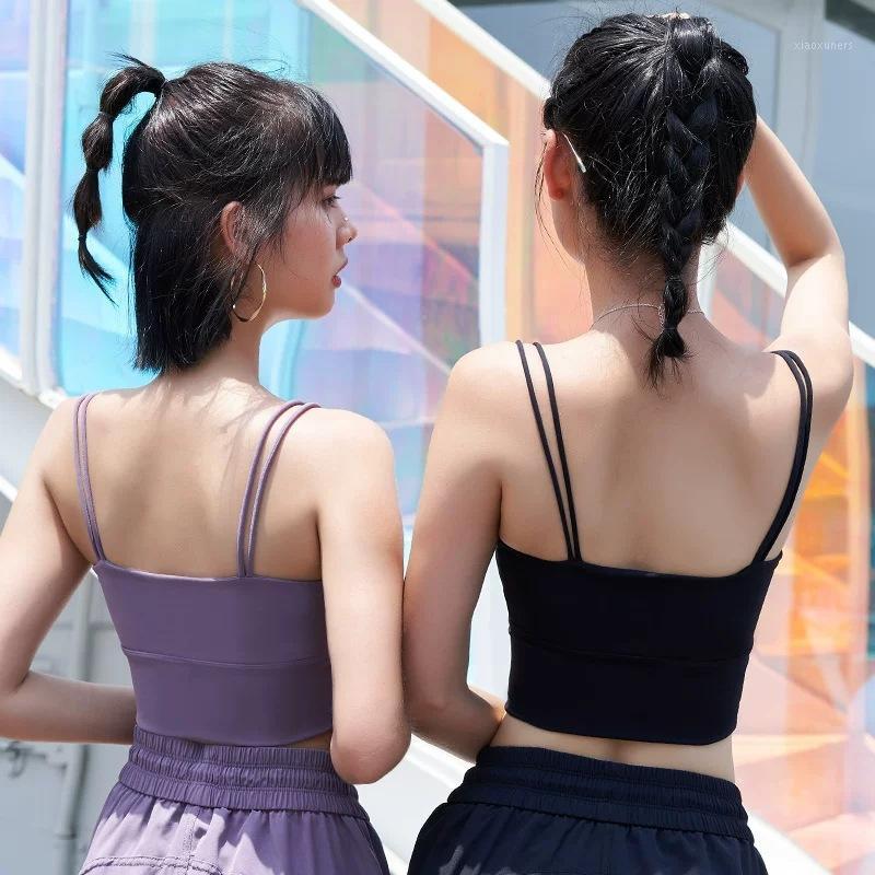 

2020 New Europe America Stereo Cup V Parcel Sports Underwear Camisole Vest Style Fashion Yoga Sports Bra /301, Purple