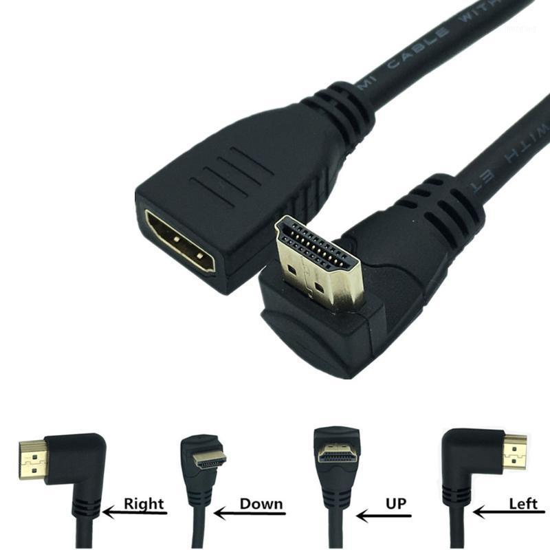 

2.0 Extension Cable 90 Degree Right Angled Elbow Cord Male to Female Extender 2K*4K@60HZ Ultra HD 3D 1080P Ethernet1