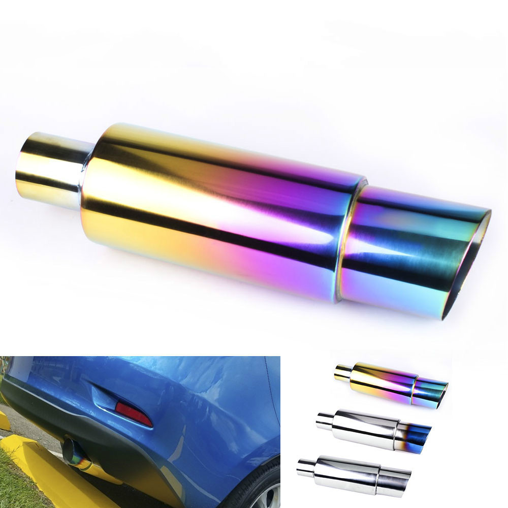 

Car Exhaust Mufflers Universal Grilled Neo Chrome 304 Stainless Steel Exhaust Pipe Racing Muffler Tip RS-CR1002-NM Blue