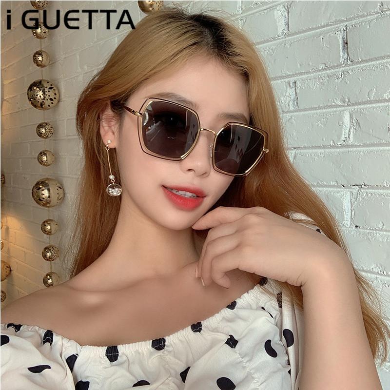 

Sunglasses IGUETTA Square Women Polarized UV400 High Quality Luxury Sunglass Brand Designer Metal Glasses Frame IYJB588