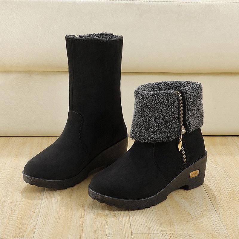 

Snow Boots Women Winter Shoes Woman Non Slip Boots Crystal Casual Ankle Ladies Warm Plush Comfort Female Footwear Fashion, Brown