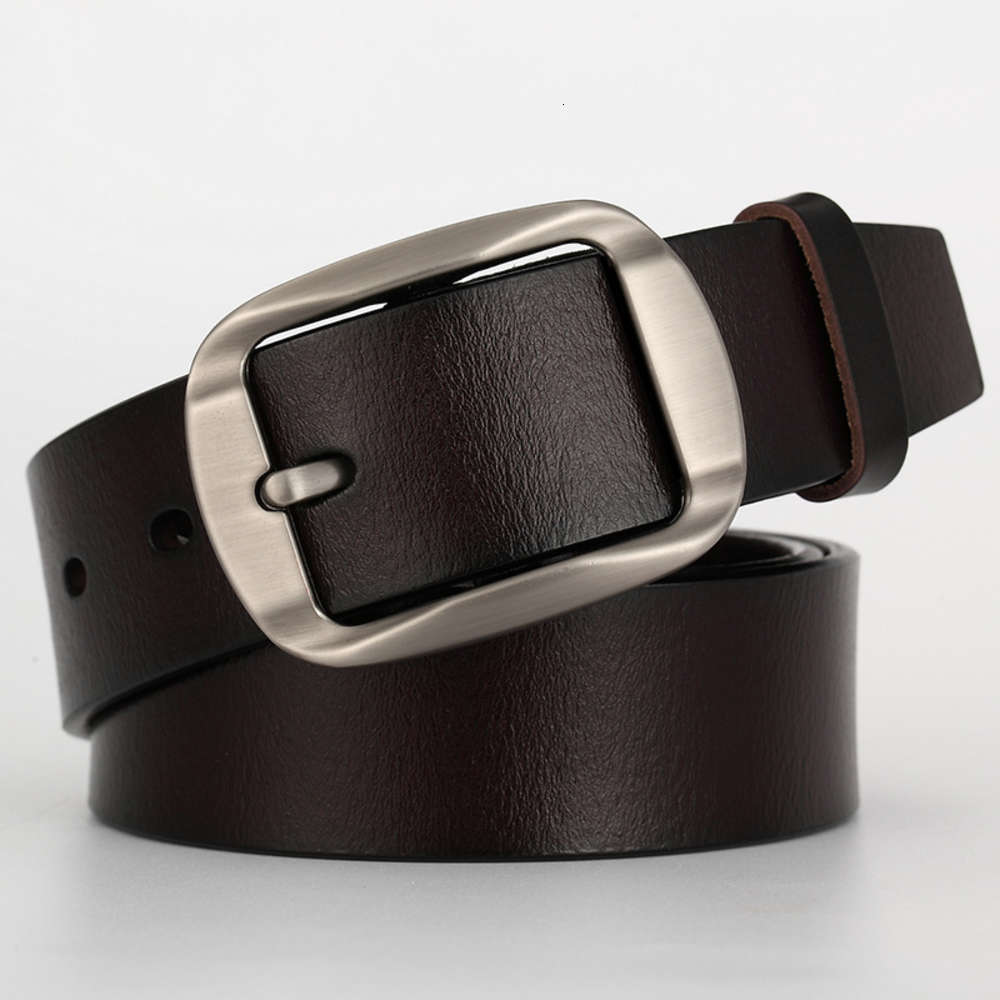 

New belt, men's leather, pin buckle, leisure belt, whole leather, Korean belt and trouser belt, Black