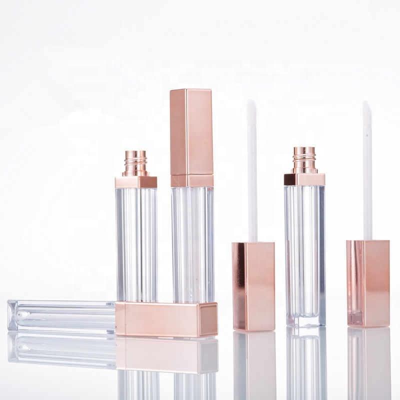 

Free Shipping 10/30/50pcs 5ML Rose Gold Lip Gloss Container Plastic Empty Liquid Lipstick Storage Bottle black lip gloss tube