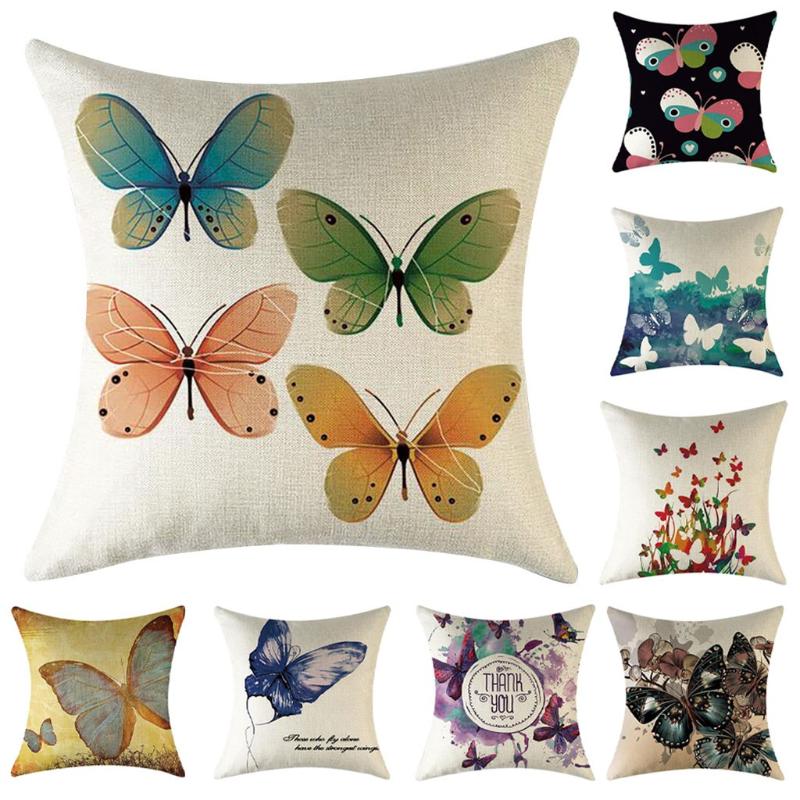 

Cute Butterfly Cushion Covers Animal Flower Pillow Cover For Sofa Chair Home Decoration Soft Pillowcases 45*45cm#np30