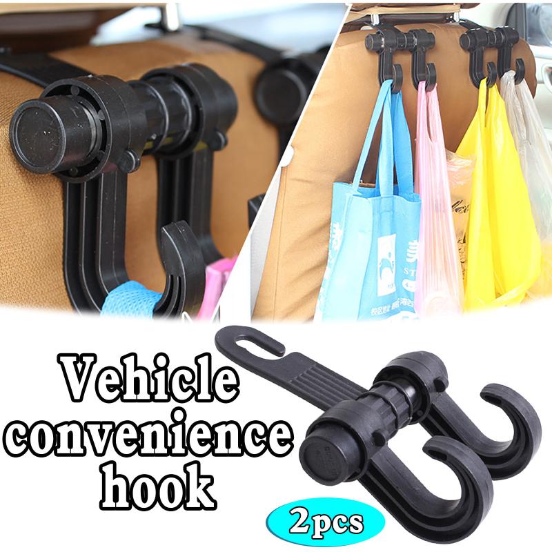 

25# Car Headrest Hook with Phone Holder Seat Back Hanger for Bag Handbag Purse Grocery Cloth Foldble Clips Organizer