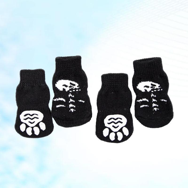 

1 Set of Practical Pet Non-slip Cotton Socks Lovely Dogs Winter Warm Socks for Small Dog Puppies (Black and White - S)1