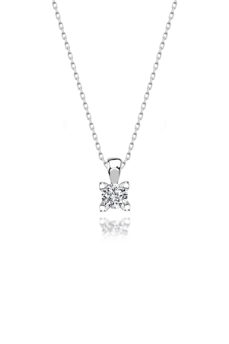 

Strass Spiked Tiny Engagement 925 Silver Necklace