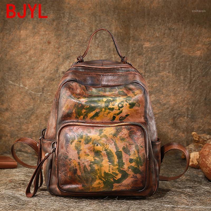 

Vintage leather Backpack Women's Original Handmade Leather female Large Capacity Casual Travel Backpacks women 2021 new1