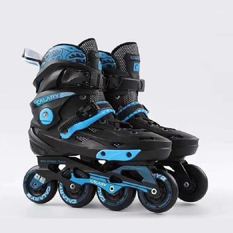 

CALARY Youngsters Roller Skates Shoes 4 Wheels Inline Skates Patines for Young Boys Girls Shool Students Sport Sneakers EU 35-411, Black