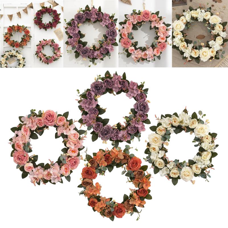 

Christmas Door Wall Hanging Flower Wreath Garland Xmas Thanksgiving Ornament, Fall
