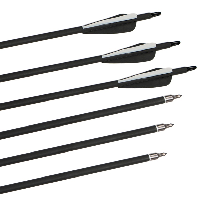 

12Pcs Mixed Carbon Arrows 31.5'' TPU Feathers Diameter 7.8mm Spine500 For Recurve/Compound Bow Shooting Hunting