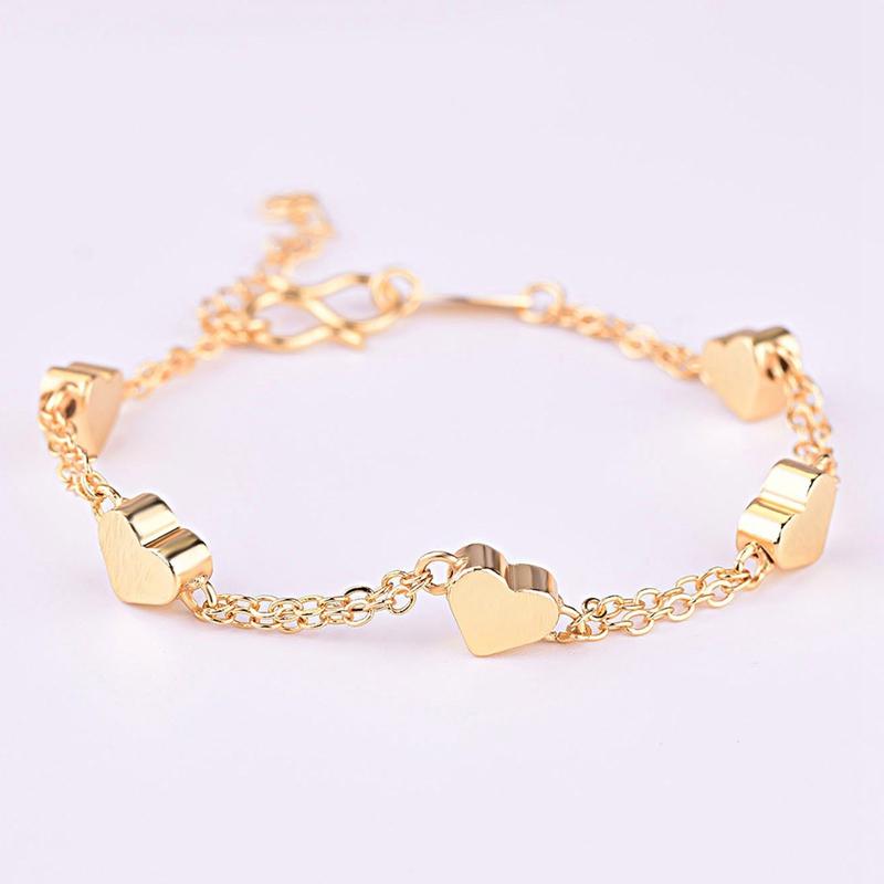 

Women Anklets Bracelets Gold Filled Heart Lucky Beaded Ankle Chain Fashion Foot Jewelry Gifts