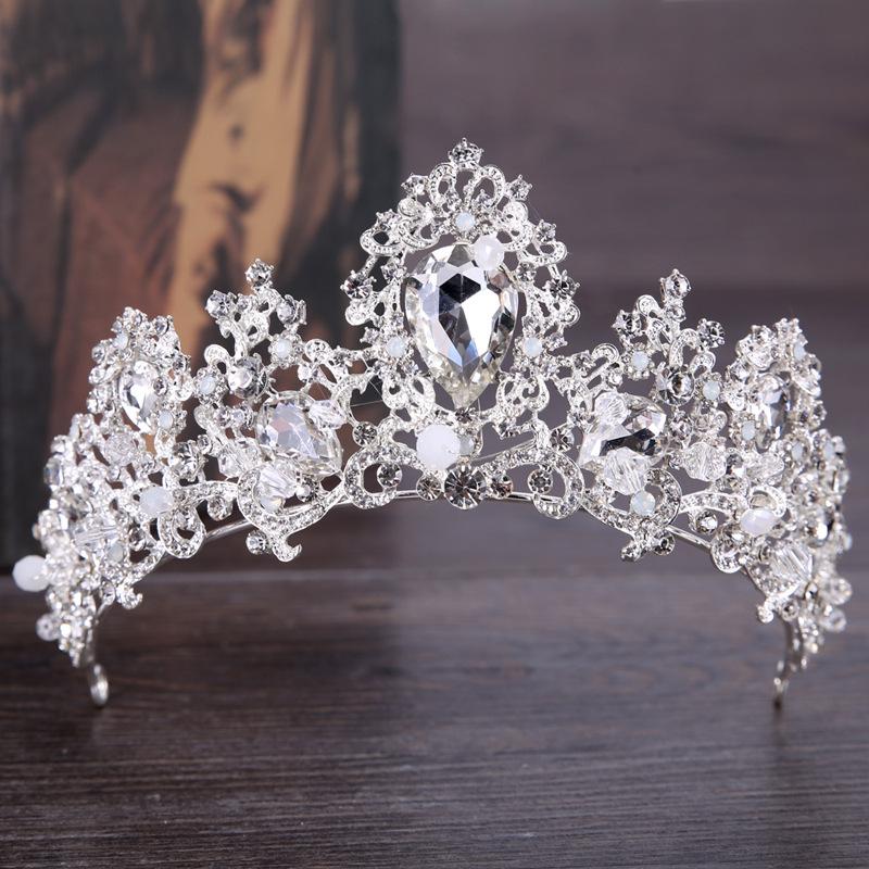 

Hair Clips & Barrettes Trendy Bridal Crown Accessories Silver Color Rhinestone Crystal Headband Princess Wedding Jewellery, Golden;silver