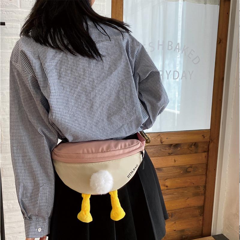 

Hairball Chest bag New Fashion color matching women simplicity Pure Color Soft Canvas chest bag High quality designer, Black