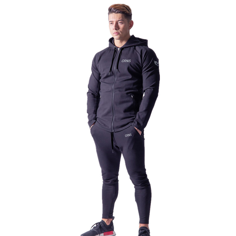 

2021 New Man Sports Suit Perspiration Fitness Training Male Sportswear Jogging Running Sets Men High Quality Clothes 0h1r, Navy blue