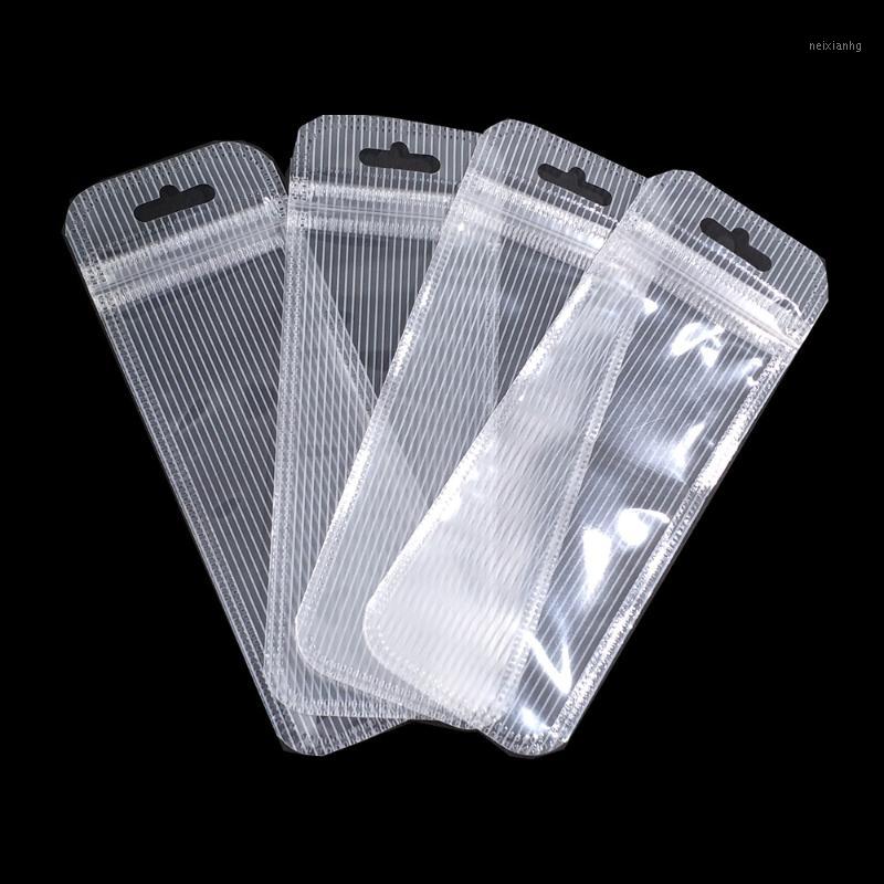 

Wholesale 200Pcs Flat Clear Plastic Pouches Resealable Striped Electronic Products Crafts Storage Bags Hang Hole Packet1