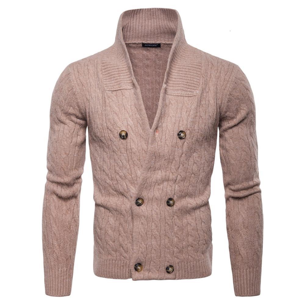 

2021 Men Sweater Autumn New Warm Collar Pullover Casual Sweaters 5br2, Khaki