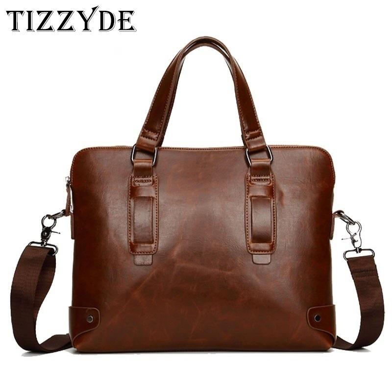 

2020 New Fashion Vintage Luxury Men Briefcases Shoulder Bag Messenger Bags Briefcase Male Casual Handbag Bolsa YZ560-C, Black