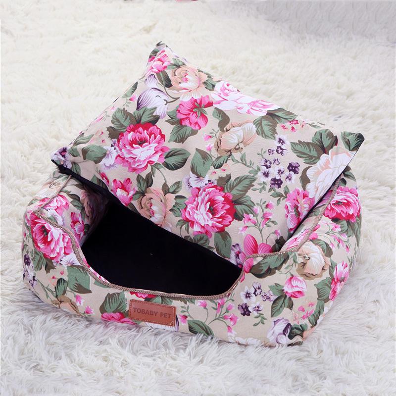

Detachable Dog Beds House Soft Warm Printed Pet Dog Cushion Sofa Waterproof Kennel Nest for Cat Puppy Small Dogs Cama Perro, Blanket 03