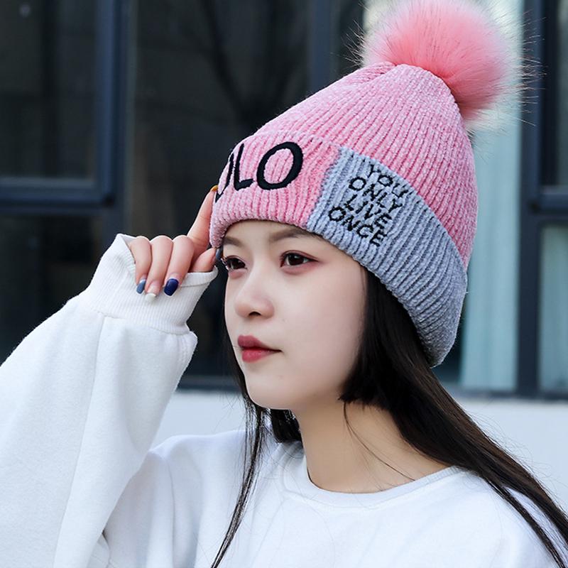 

Winter Hats For Women Beanie Hat Warm Wool Woman Hat Winter Beanies for Ladies Girls Knitted Cashmere Autumn Solid Bonnet