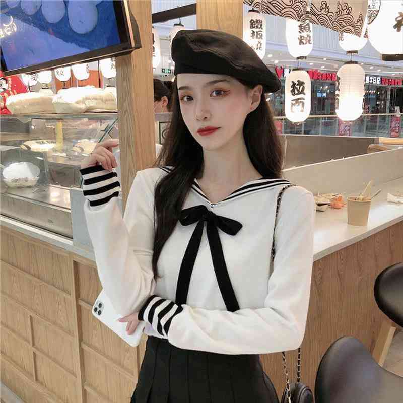 

Woman Sweaters Femme Chandails Sweater Womens Autumn And Winter Loose Pullover Sweater Top Pull Hiver, White;black