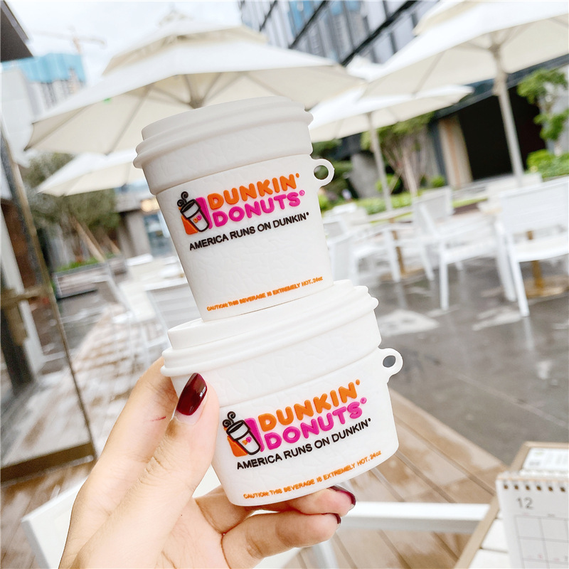 

Cute 3D Cartoon Coffee Cup Silicone Case Soft Headphone Earphone case Wireless Headset cover for airpods pro for Apple airpods 1 2, A for airpods 1/2