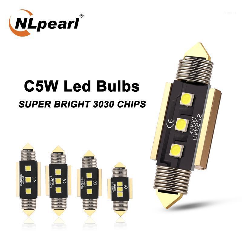 

Nlpearl 2x Signal Lamp C5W Led C10W Festoon 31MM 36MM 39MM 41MM Car Interior Light Reading Dome Lamp License Plate Light White1, As pic