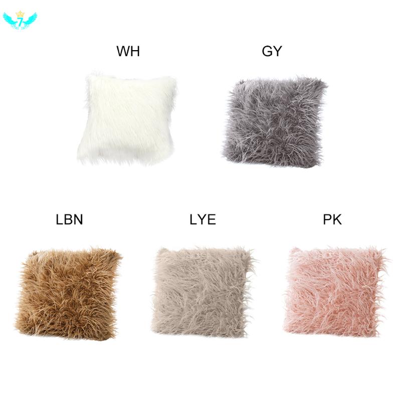 

Fur Super Solid Cover Fluffy Soft Faux Pillow Cushion Case Cover Plush Throw Pillow Cases Home Decor Pillowcover 43cmx43cm