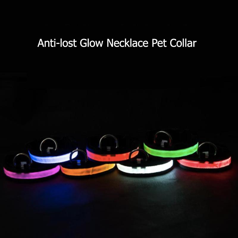 

Dog Collar Nylon Led Pet Luminous Collar Night Safety Flashing Glow In Dark Adjustable Anti-lost Glow Necklace Pet