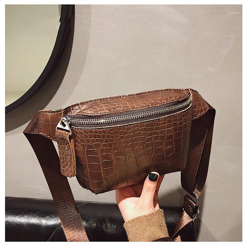 

Women Phone Pouch Fanny Pack Alligator Leather Waist Belt Bag for Women Chest Handbag Female Waist Pack1, Black