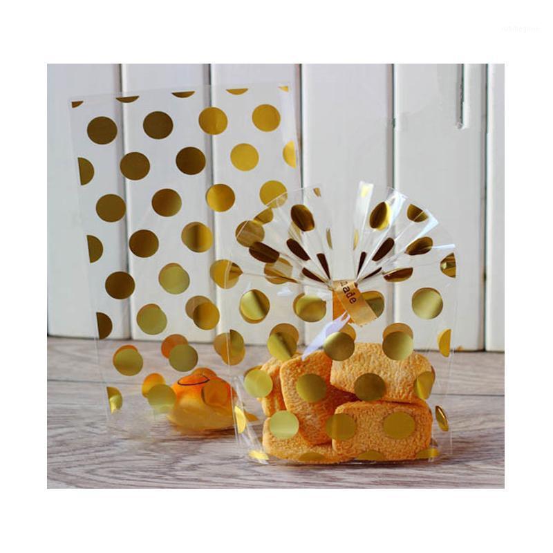 

100pcs Polka Dots Printed Candy Gift Bags Plastic Gift Packing Bag Cupcake Wrapper Self Adhesive Cookies Bags Soap Pouches Xmas1