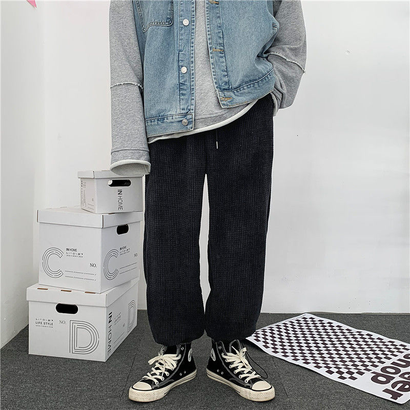

Autumn 2021 Men's Thin New Pants Straight Trousers Male Wear 3YVX, Gray.