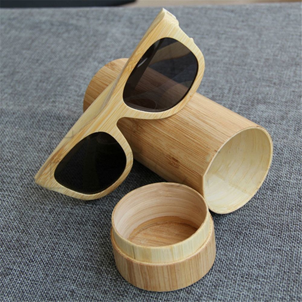 

2019 Vintage Handmade Men Women Wooden Bamboo Sunglasses Box Frame Glasses Case New Hand Polished