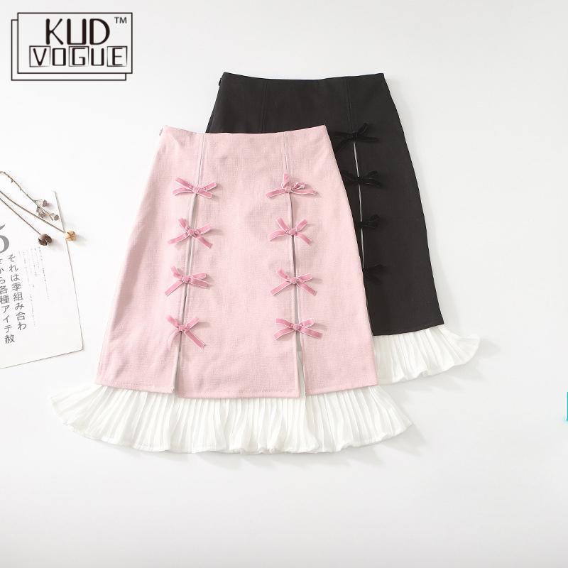 

Princess Sweet Lolita Pleated Skirt Spring Summer New Japanese Chiffon Double High Waist Pleated A-line Bow Women Mini Skirt, Pink short skirt