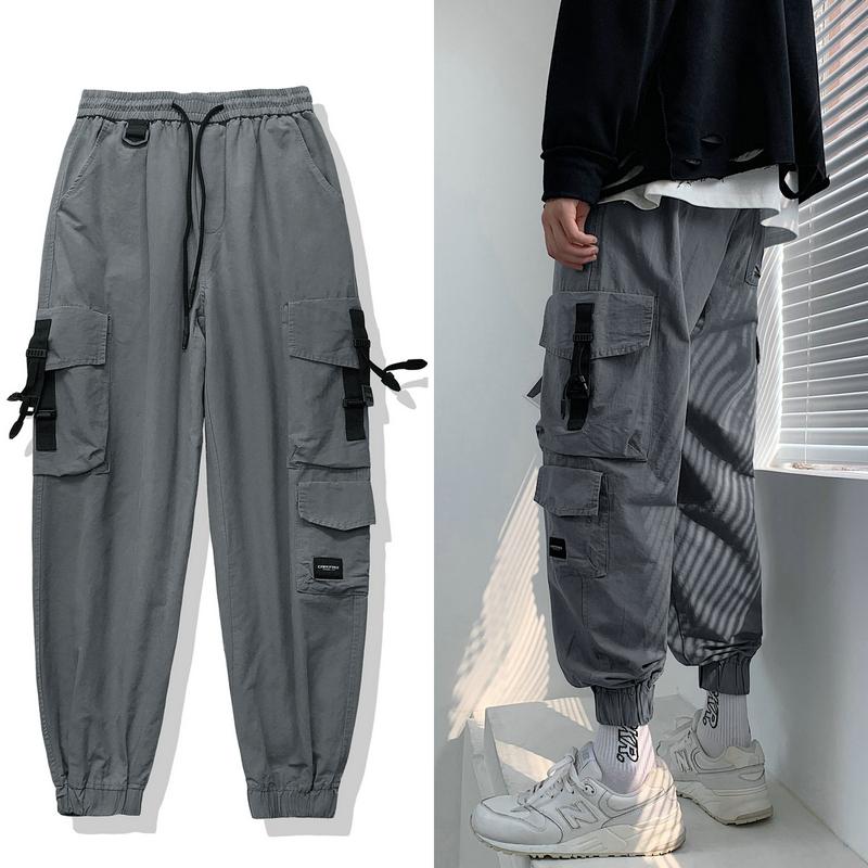 

Mens Cargo Pants Joggers Men Fashion 2020 Hip Hop Harajuku Japanese Streetwear Trousers Male Pants, Gray