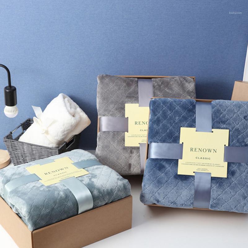 

Flannel Blanket Soft Throw Blanket Plush Bedspread Bed Cover Sofa Quilted Cover Blankets Fleece Home Plaid On The Bed1