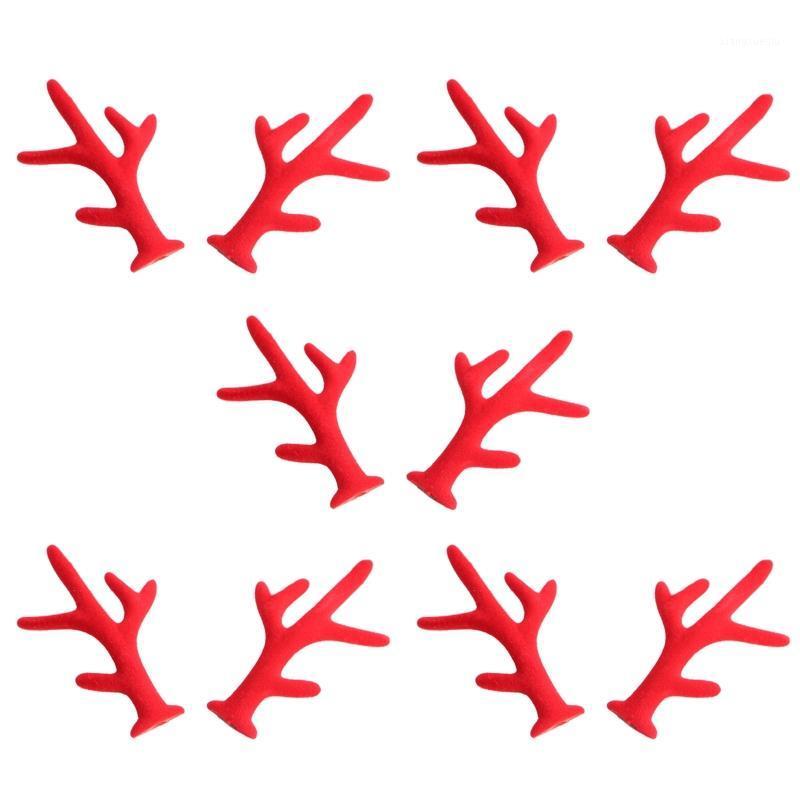 

5Pair Christmas Simulation Antlers Headwear Headband Artificial Sika Deer Year Decorations Hair Clips & Barrettes, Golden;silver