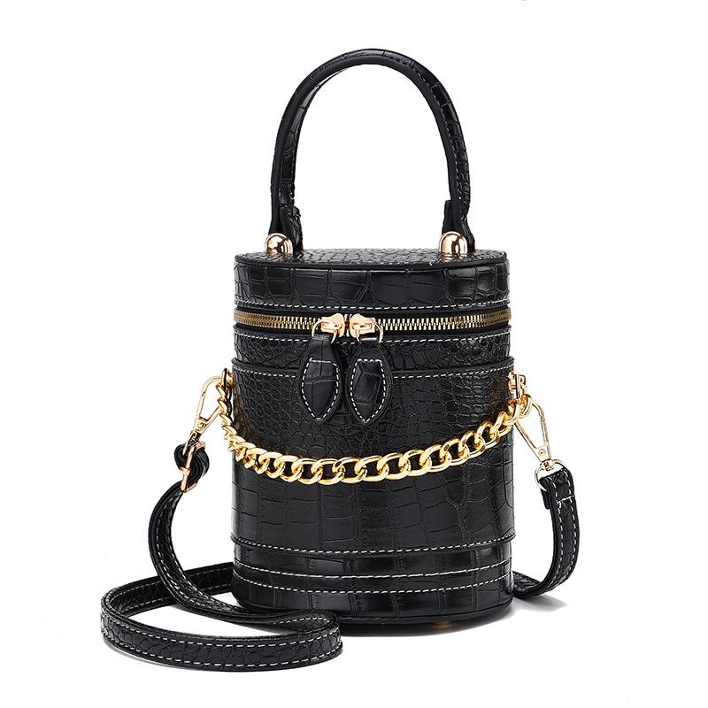 

Women's Bags Chain New Women Bag Handbags Women's Bags Portable Drum Chain, Black