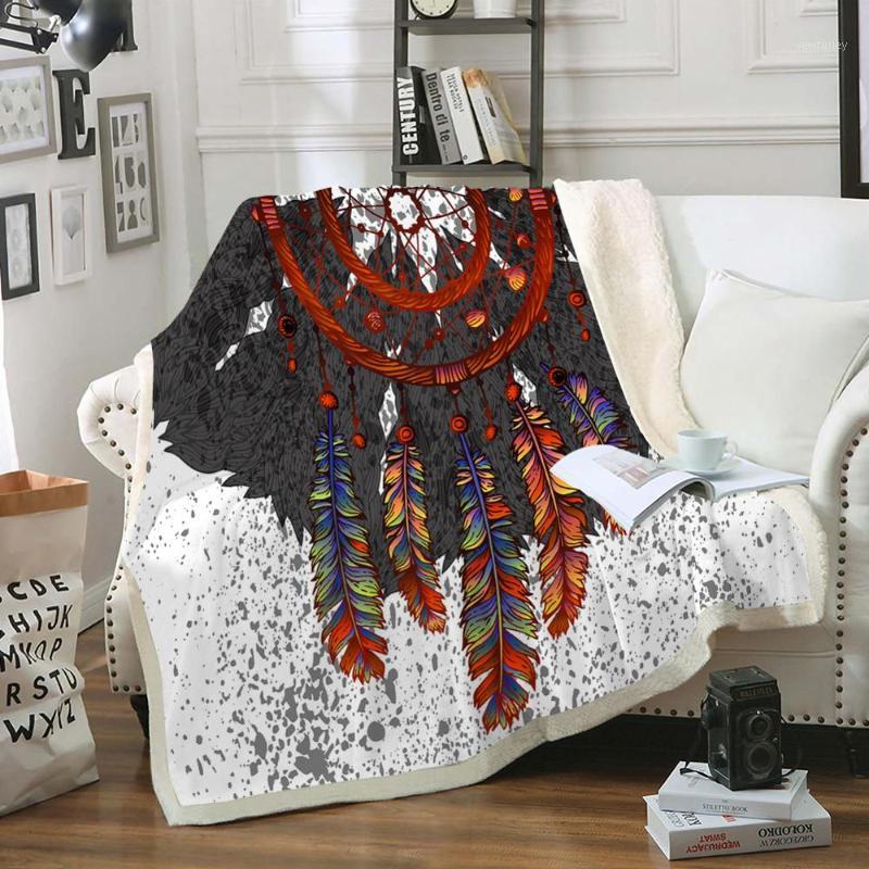 

Dreamcatcher Sherpa Blanket Boho Throw Blanket Bohemia Sherpa Fleece Blanket Gray Soft Cozy Bed Sofa1